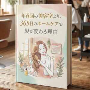 小冊子「年6回の美容室より、365日のホームケアで髪が変わる理由」」